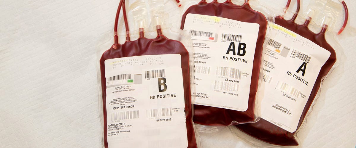 Bags of blood ready for a transfusion Bags of blood ready for a transfusion