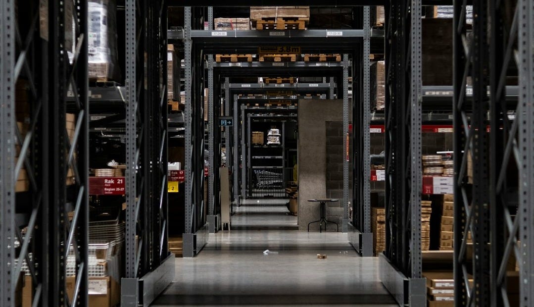 a large warehouse filled with lots of boxes