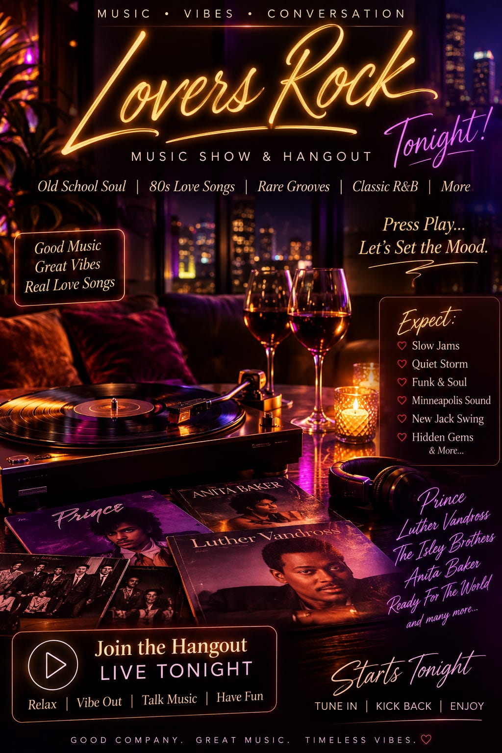 LIVE NOW: Lovers Rock 80s and 90s R&B, Quiet Storm Music Hangout!
