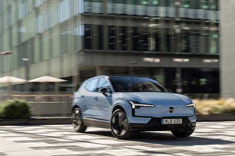 Volvo electric vehicles. EX30, XC40 Recharge, and EX90