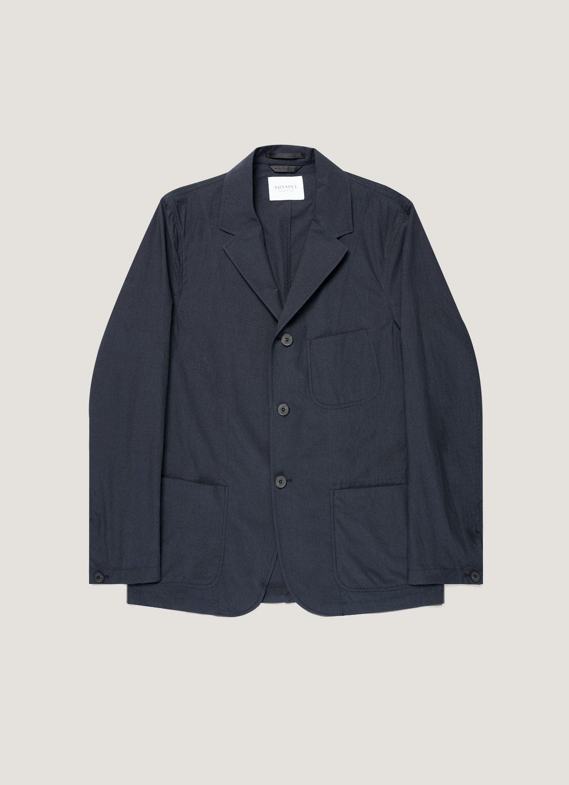 Men's Lightweight Cotton Poplin Blazer in Navy