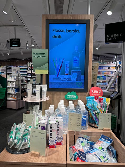 Kuvia apteekeista Ruotsissa