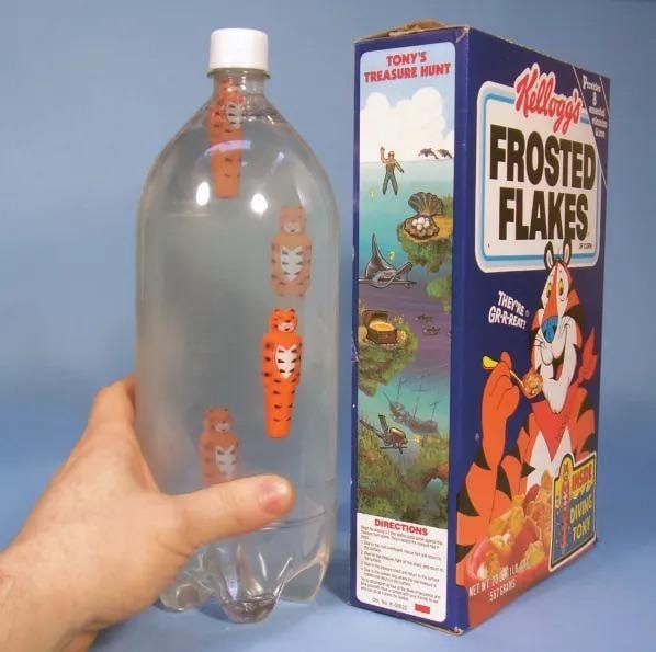the Tony Tiger diver toy that was a freebie in Kellogg’s Frosted Flakes