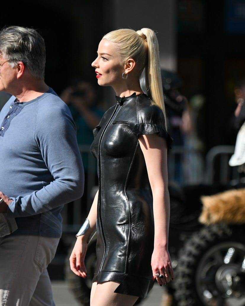 Anya Taylor-Joy Revs Up Her 'Furiosa' Press Fashion in a Moto-Heavy LBD