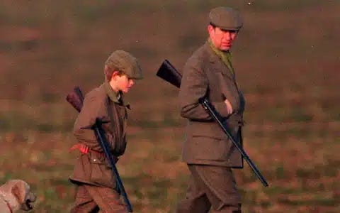 Charles took his son Harry shooting from an early age Charles took his son Harry shooting from an early age