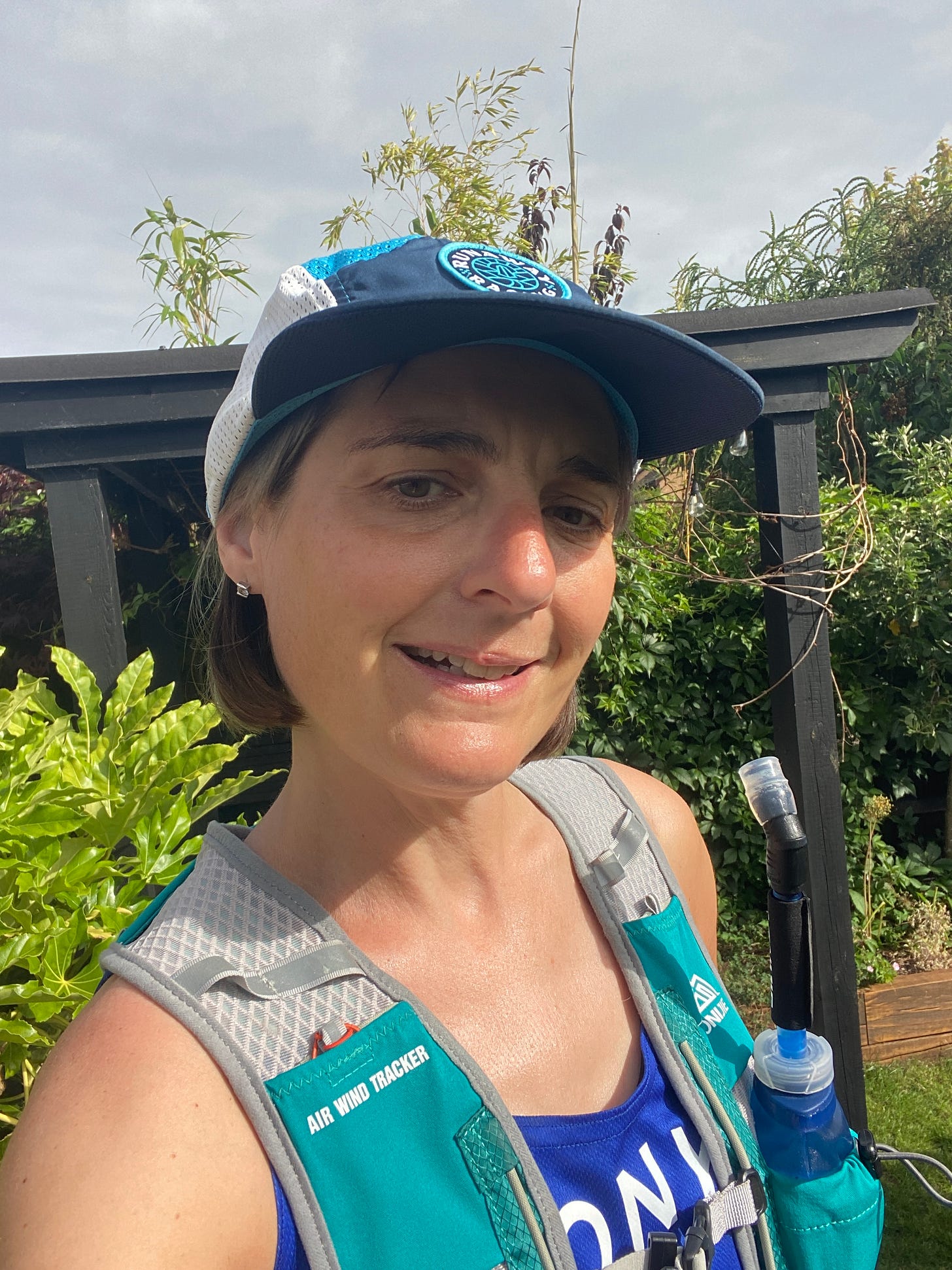 female smiling before the run