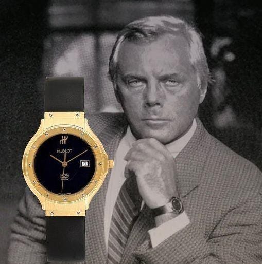 Giorgio Armani wearing a hublot mdm geneve