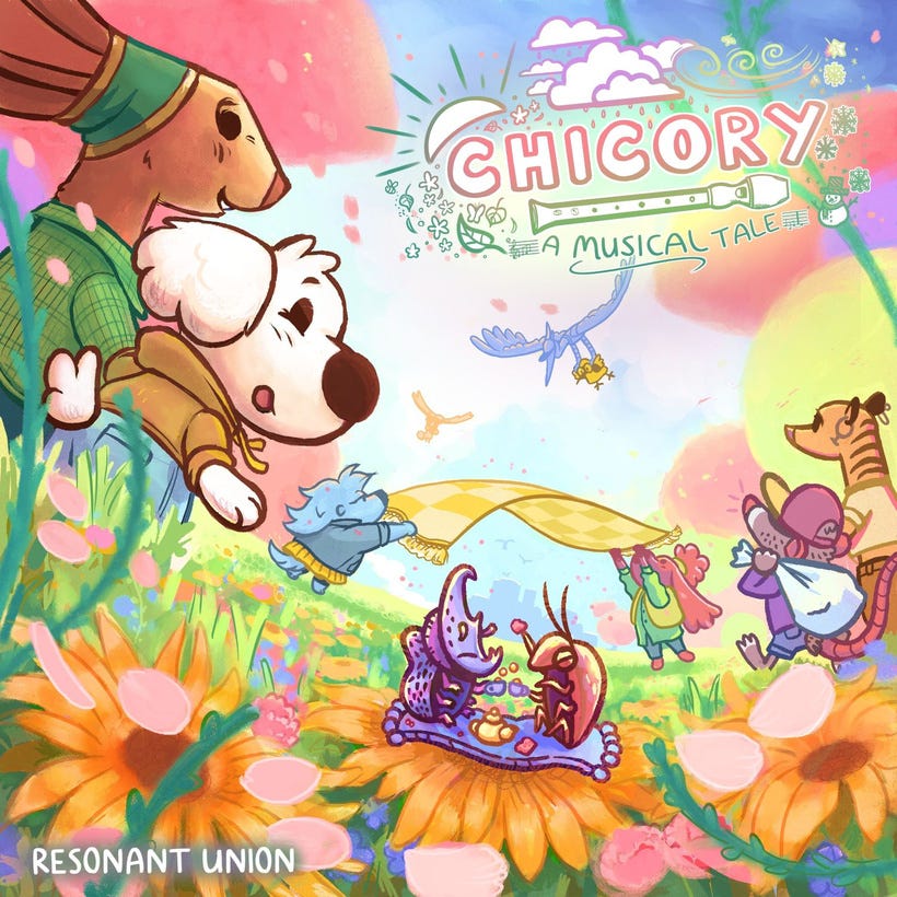 The album cover features adorable animals celebrating springtime