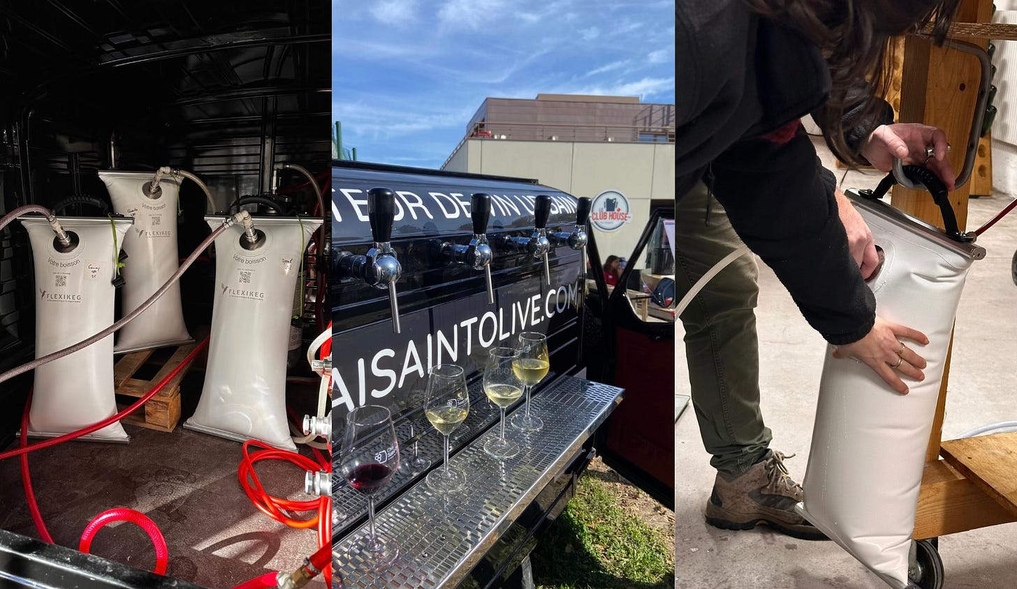 Flexikeg du chai dans le Winetruck