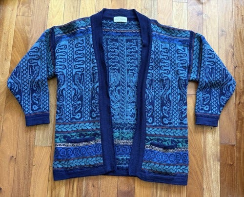 Vintage Past Times Womens Aztec Wool Open Cardigan READ - Picture 1 of 8