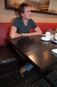 Chad at our very first chat. Photo Lizz Sisson