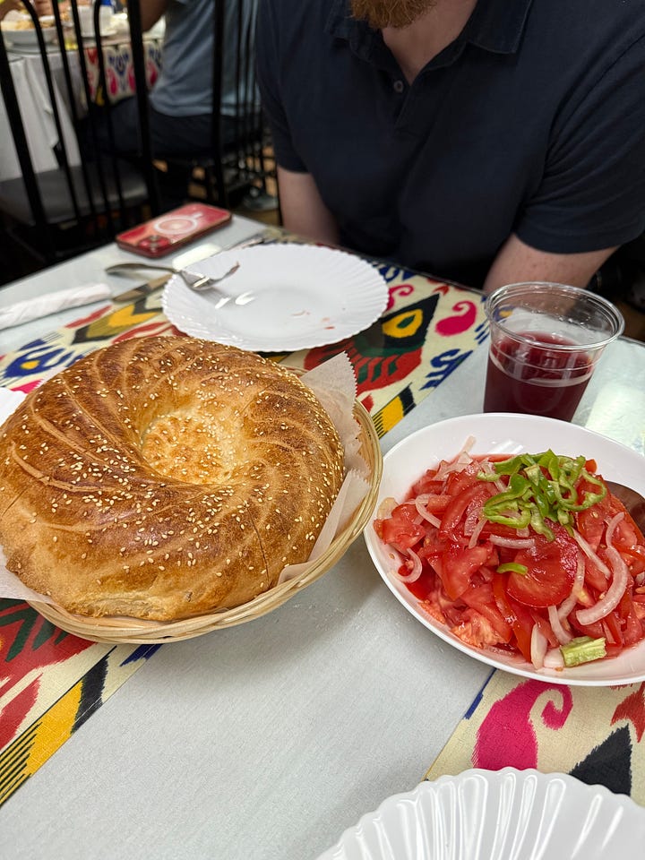 Non, Achichuk Salad, and Khonoom at Kashkar Cafe