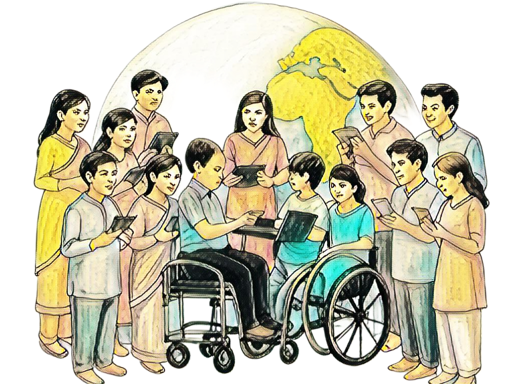 People using digital devices