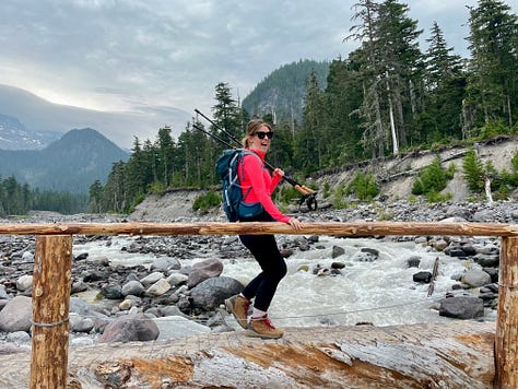 Hiking inside mount Tahoma park