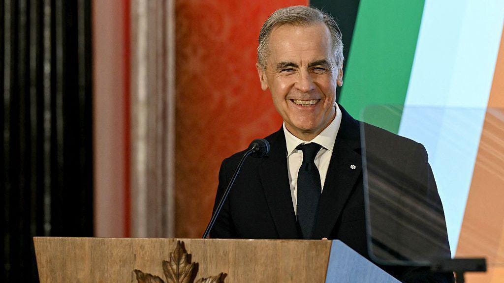 Canada's Prime Minister Mark Carney speaks during the Canada-India Growth and Investment Forum at the Taj Mahal Palace Hotel in Mumbai on February 28, 2026. Canada's Prime Minister Mark Carney speaks during the Canada-India Growth and Investment Forum at the Taj Mahal Palace Hotel in Mumbai on February 28, 2026.