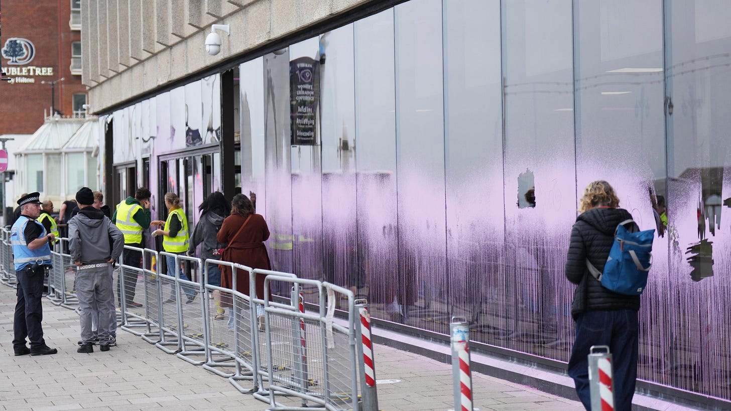 Trans activists vandalise FiLiA feminist conference in Brighton - BBC News