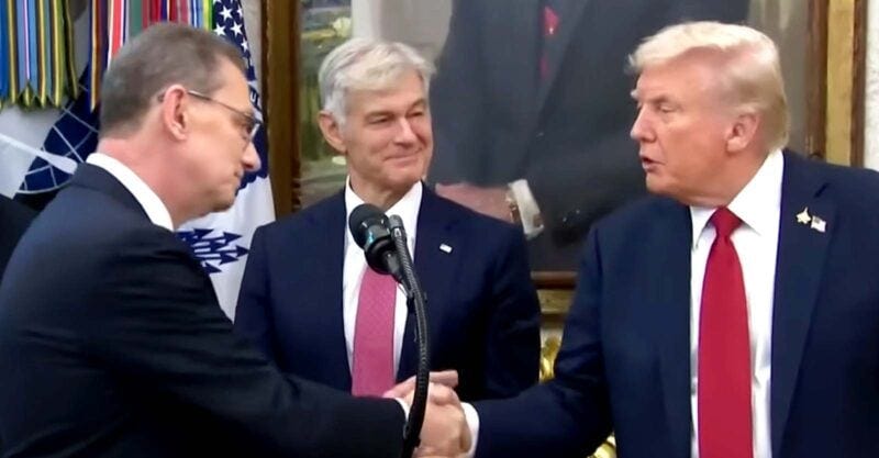 Albert Bourla and Donald Trump at announcement on Sept. 1 Albert Bourla and Donald Trump at announcement on Sept. 1