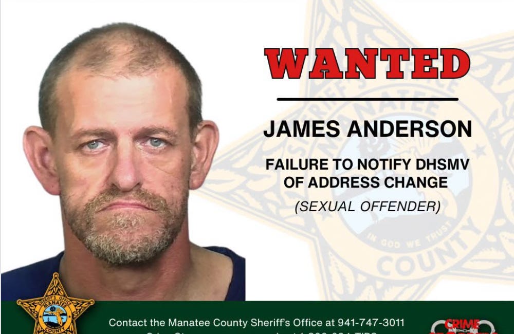 Manatee County Sheriff’s Office Seeks Public’s Help Locating Wanted Sexual Offender