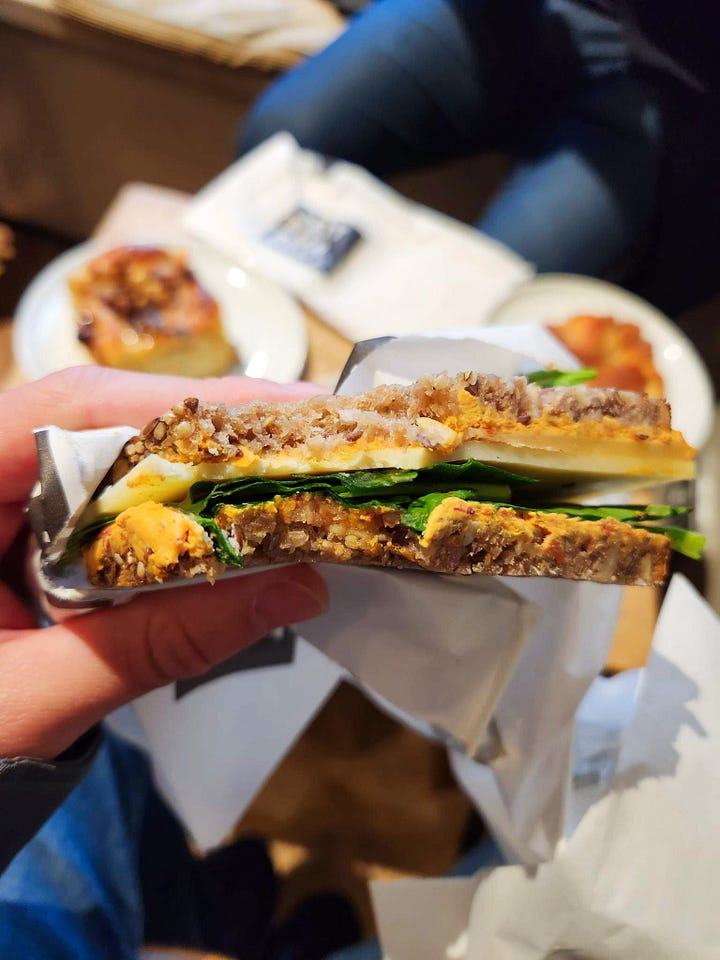 Zeit fur Brot Walnut Maple Roll & Veggie Sandwich