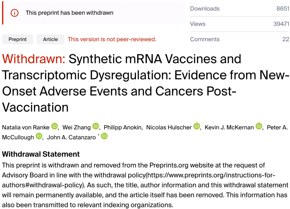 Zensierte Studie, die mRNA-Impfstoffe mit Krebs und chronischen Erkrankungen in Verbindung bringt, wurde nun begutachtet und veröffentlicht