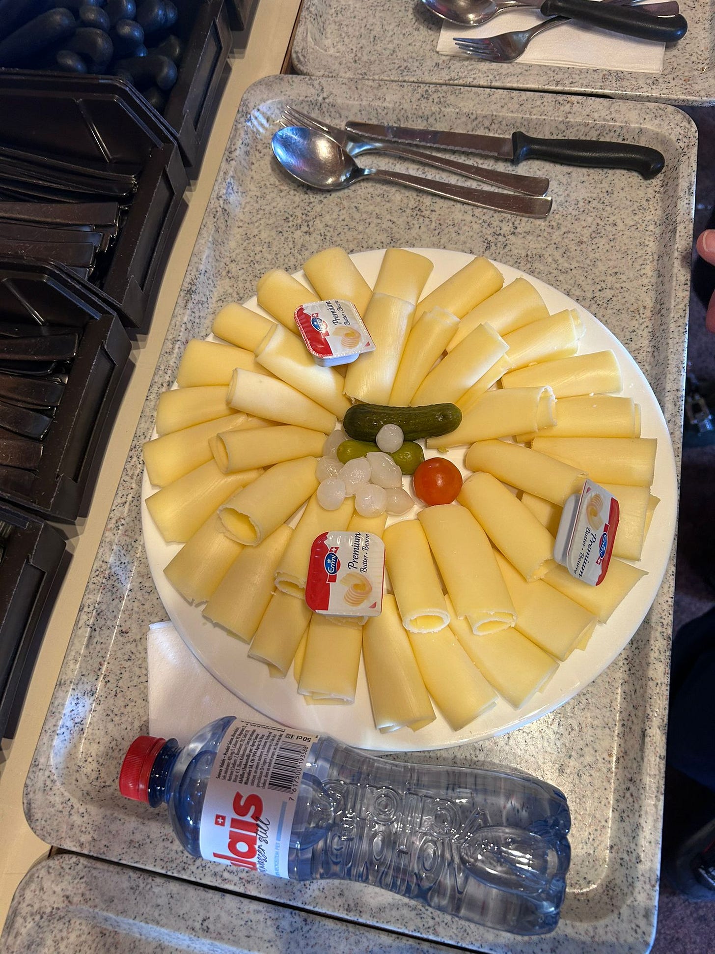 Cheese plate in Switzerland.