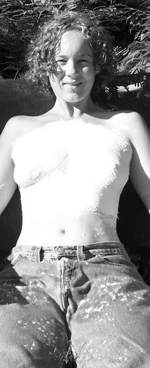 my 20-something self circa 2003, brimming with modesty and humility, making a plaster mold of my bust