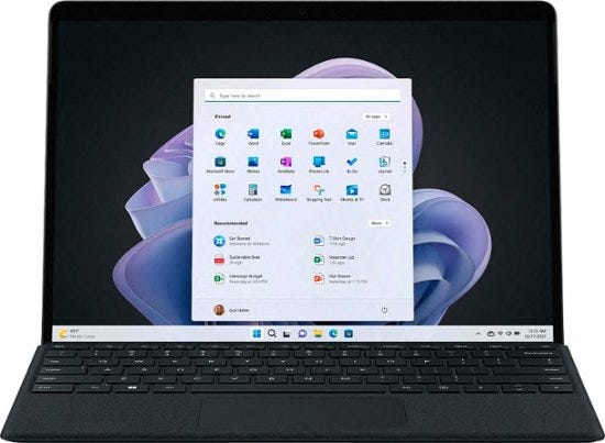 Front Zoom. Microsoft - Surface Pro 9 – 13" Touch Screen – Intel Evo Platform Core i5- 8GB Memory – 256GB SSD – Device Only (Latest Model) - Graphite.