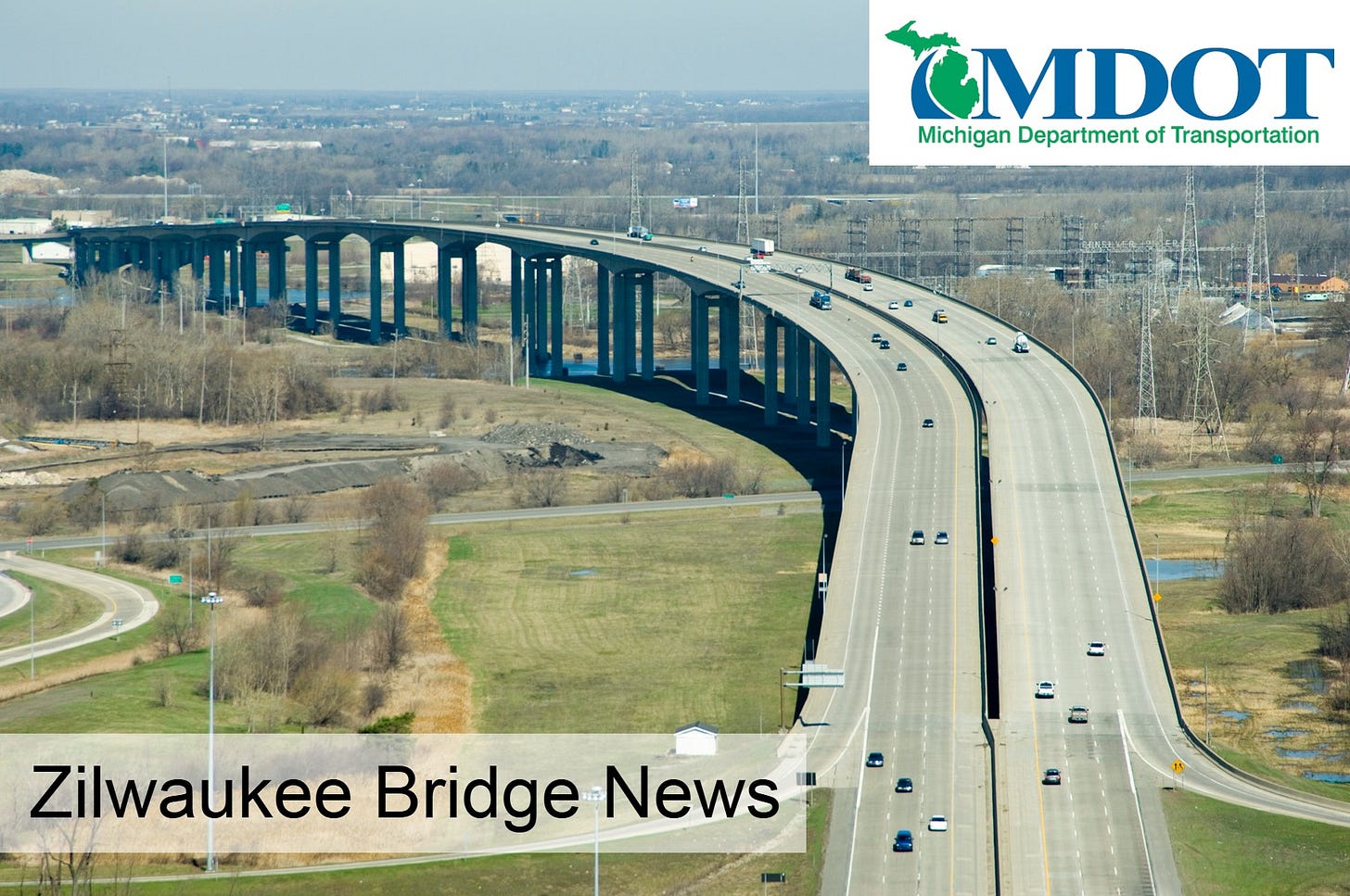 Large bridge over a lake.