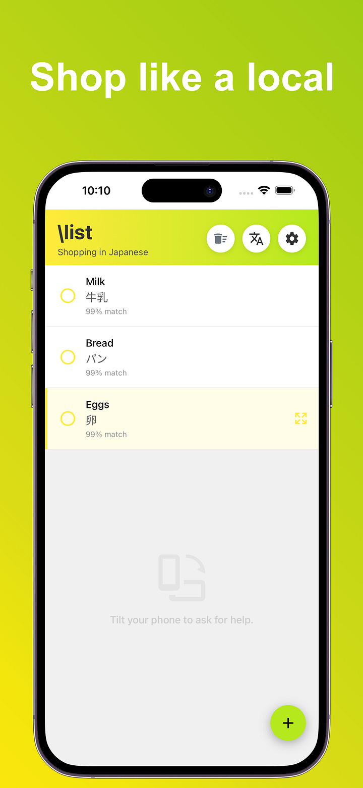 Translate instantly into other languages while shopping