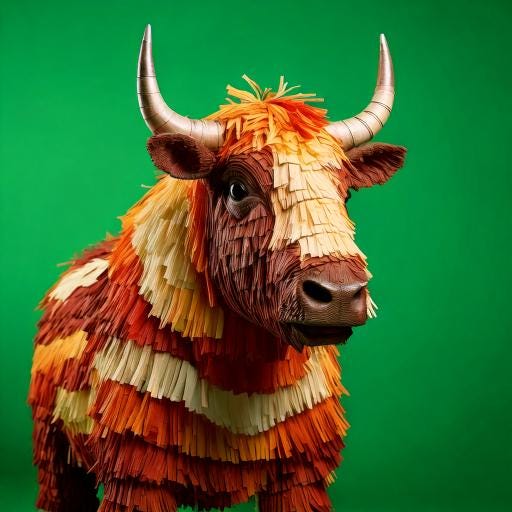 Ai generated bull piñata.