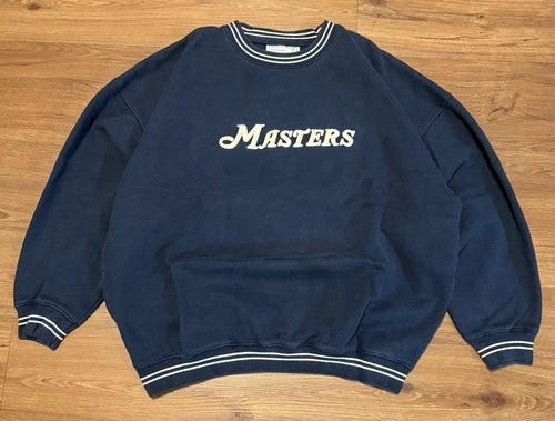 Masters Slazenger Pullover Augusta National Golf Shop XL 90s Crewneck Navy Blue - Picture 1 of 7