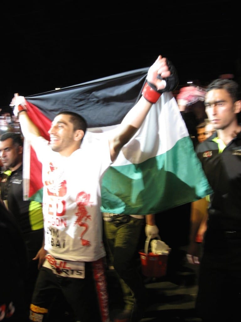 Ramsey Nijem makes his way to the Octagon Ramsey Nijem makes his way to the Octagon