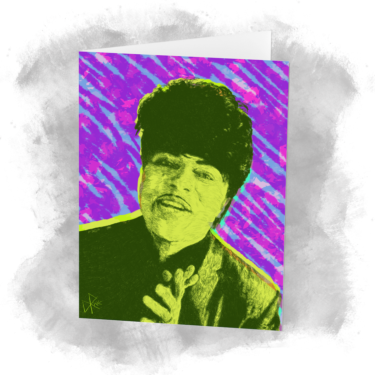 Photo: Okeh Records. 1966. -public domain. Sketch art by Don Rice. Head and shoulders drawing of Little Richard who was an American singer pianist and songwriter. He was an influential figure in popular music and culture for seven decades. Described as the “Architect of Rock and Roll”, Richard’s most celebrated work dates from the mid-1950s when his charismatic showmanship and dynamic music characterized by frenetic piano playing pounding backbeat and powerful raspy vocals laid the foundation for rock and roll.