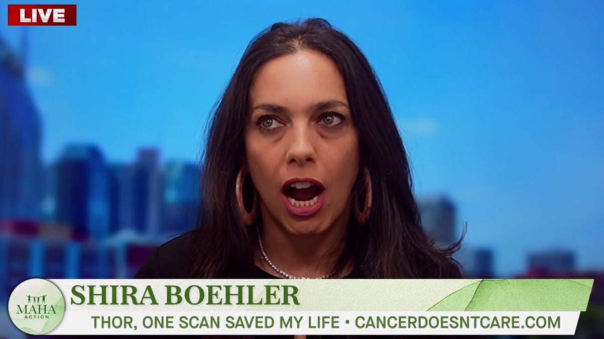 Shira Boehlar discusses cancer treatment success on the show.

AI-generated content may be incorrect.