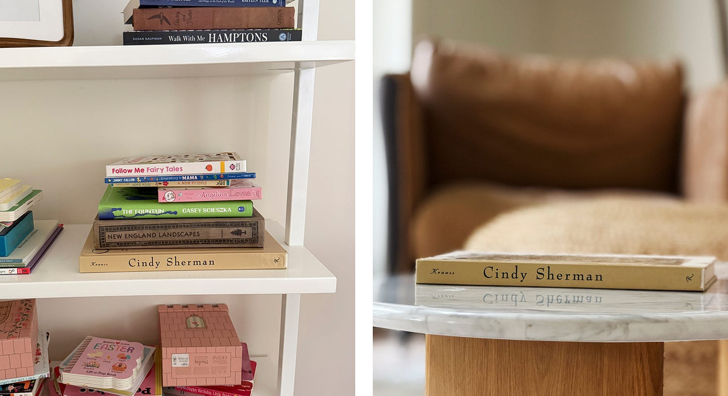 De-clutter your shelf and give art books a place to shine, see how I did this here.