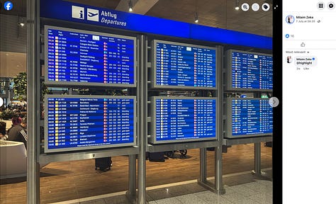 Kronologji Vizuale e Udhëtimit të Milaim Zekës më 7 Korrik 2025 nga Frankfurti në Marbella
