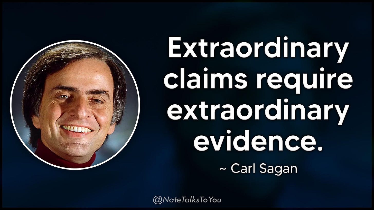Extraordinary claims require extraordinary evidence." ~ Carl Sagan  [1920x1080] : r/QuotesPorn