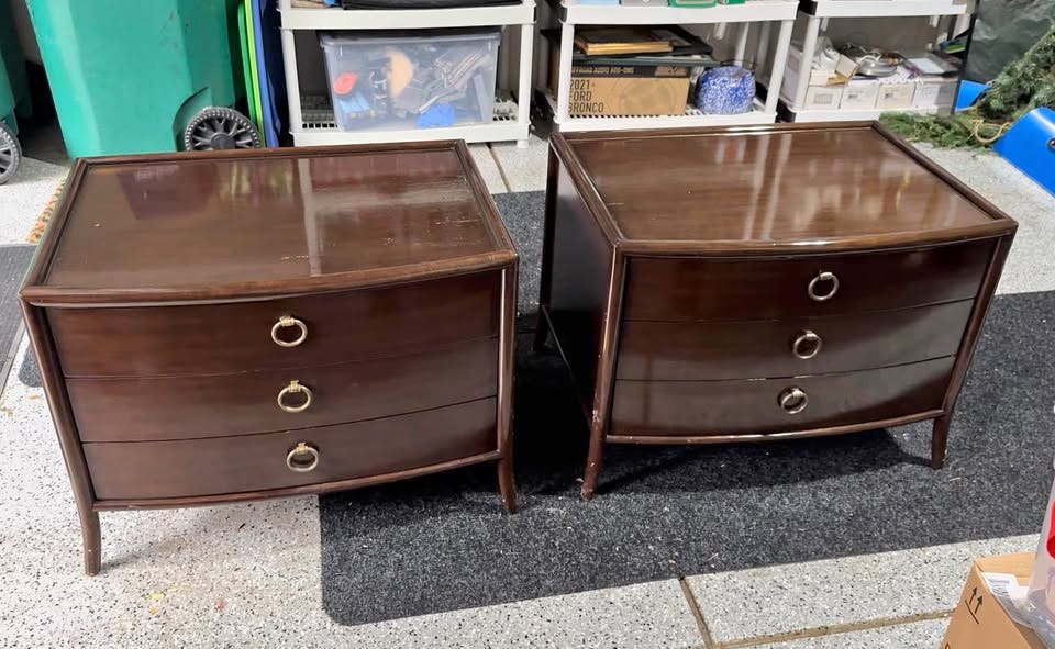 Product photo of Pair of Authentic McGuire San Francisco Designer Nightstands – 32” Wide