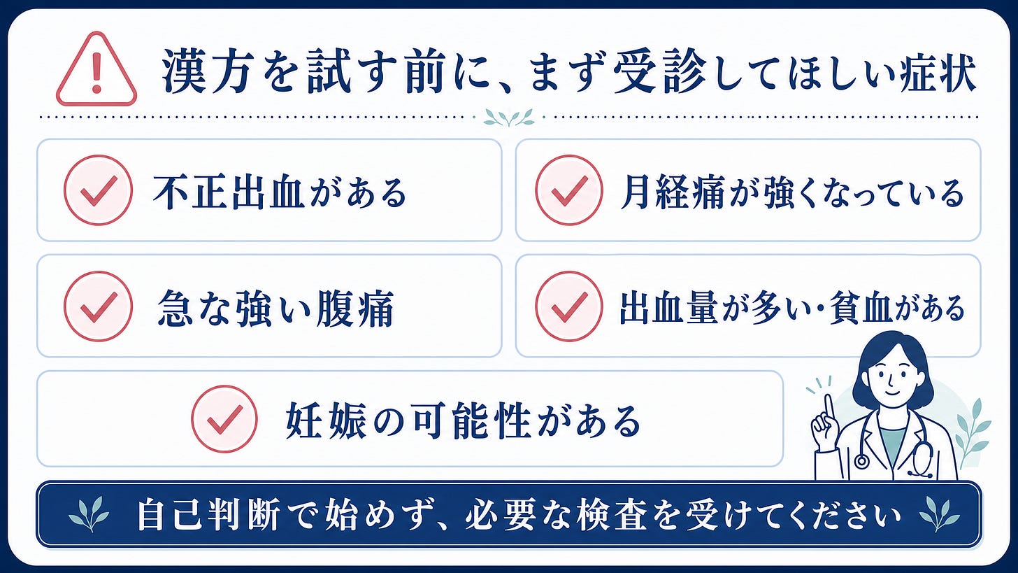 漢方を試す前に、まず受診してほしい症状