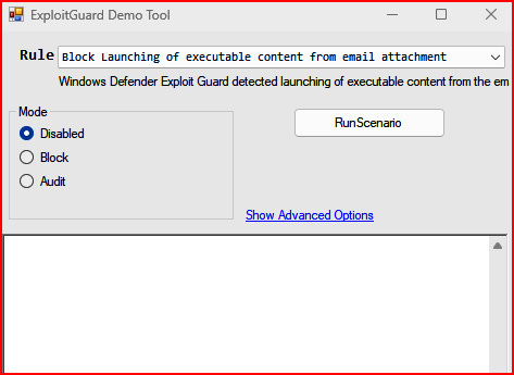 Figure 4.2 – The Exploit Guard Demo Tool configuration