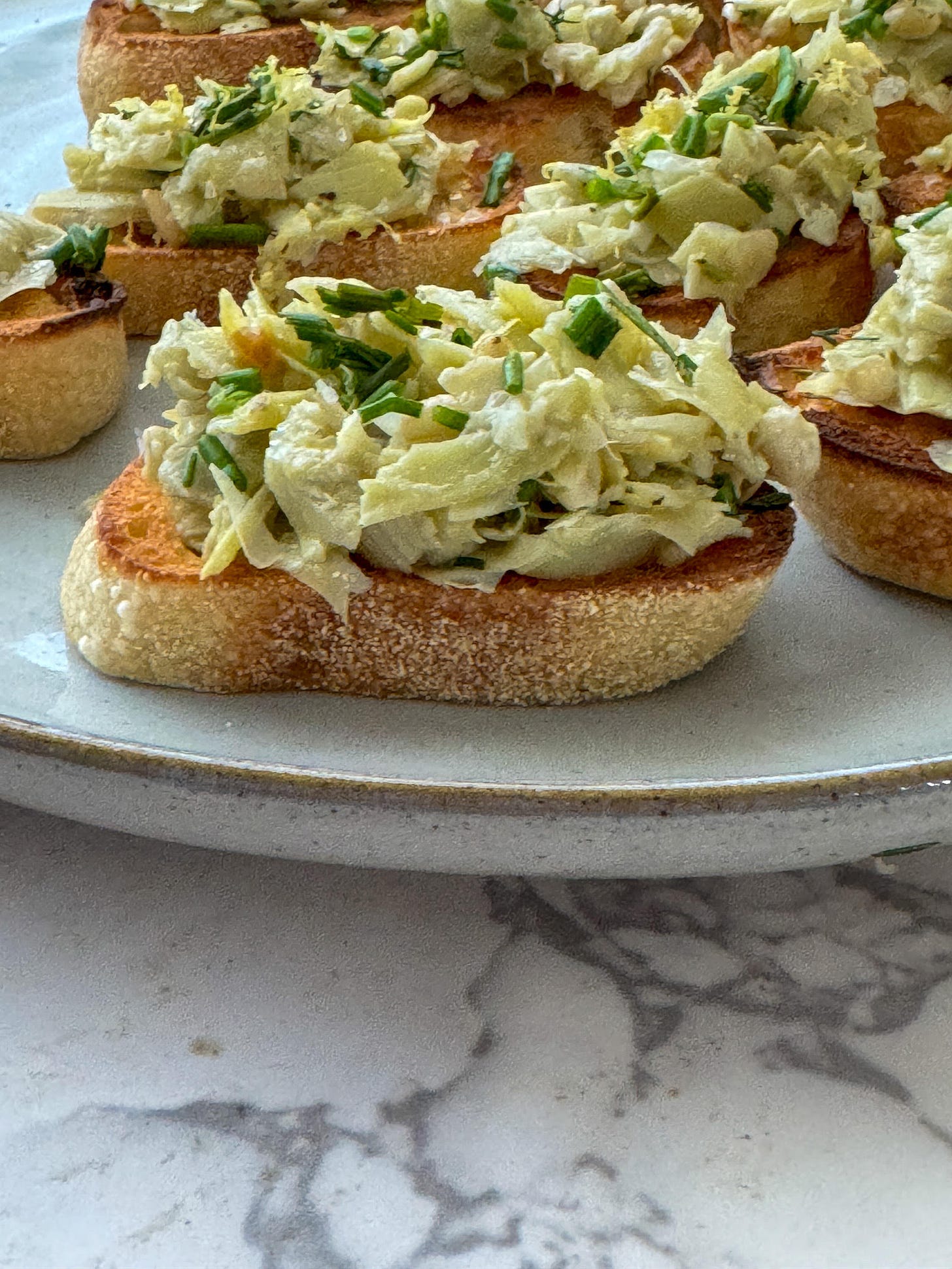 Lemon Artichoke Bruschetta - by Miriam Hahn