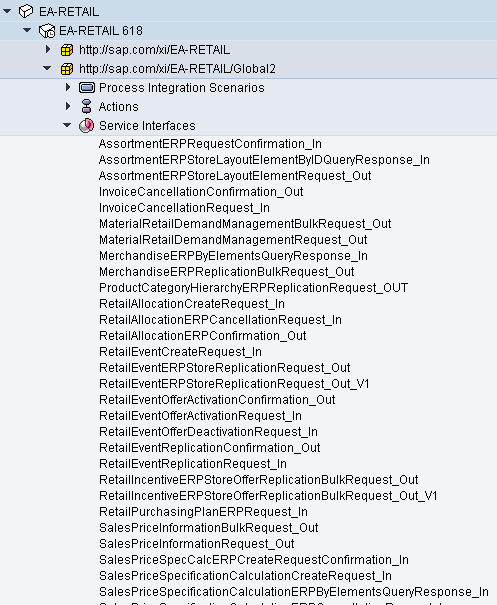 Standard proxy (SOAP) services of IS-Retail and SAP HANA systems in EA-RETAIL SWCV in ESR Standard proxy (SOAP) services of IS-Retail and SAP HANA systems in EA-RETAIL SWCV in ESR