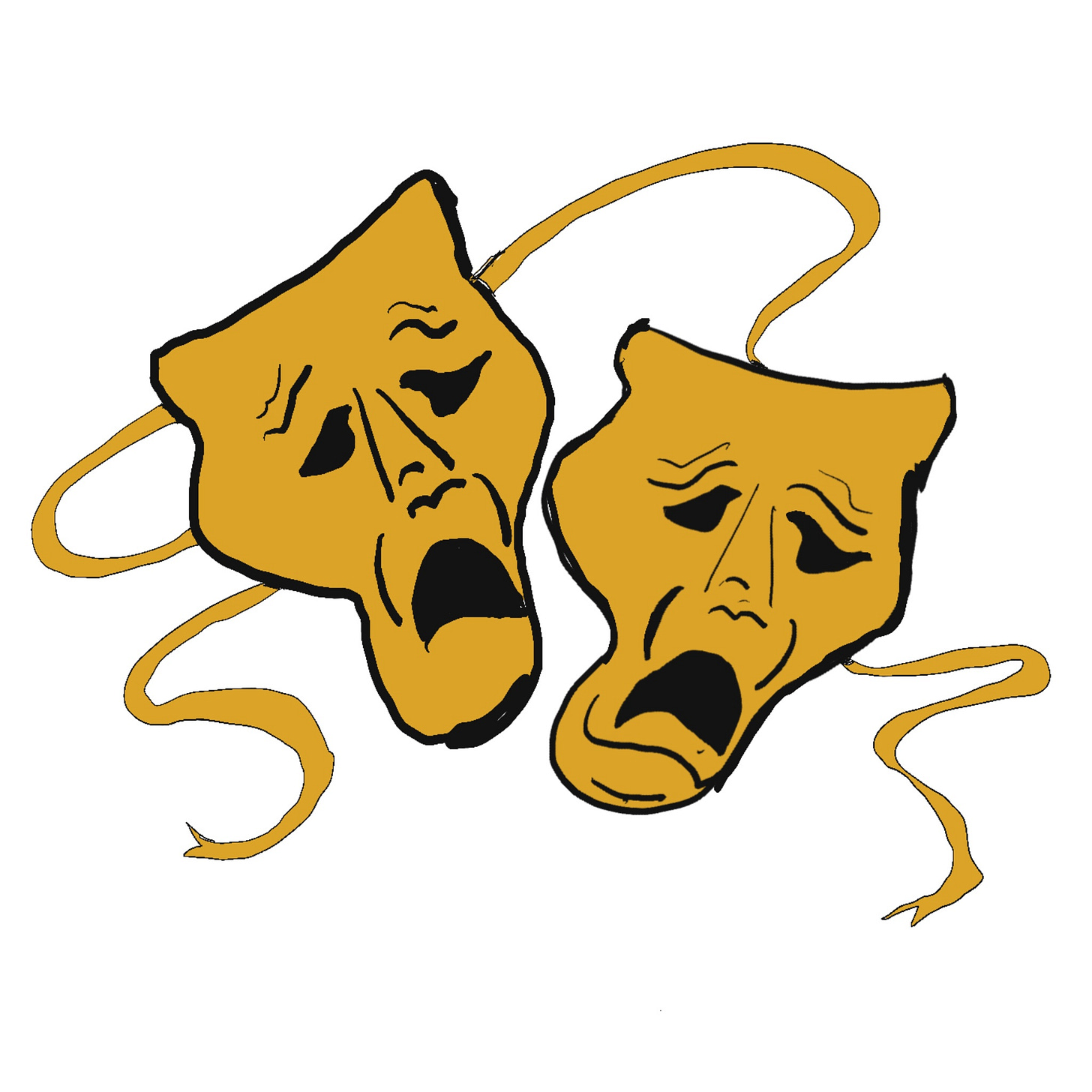 Drama masks: sad and sadder