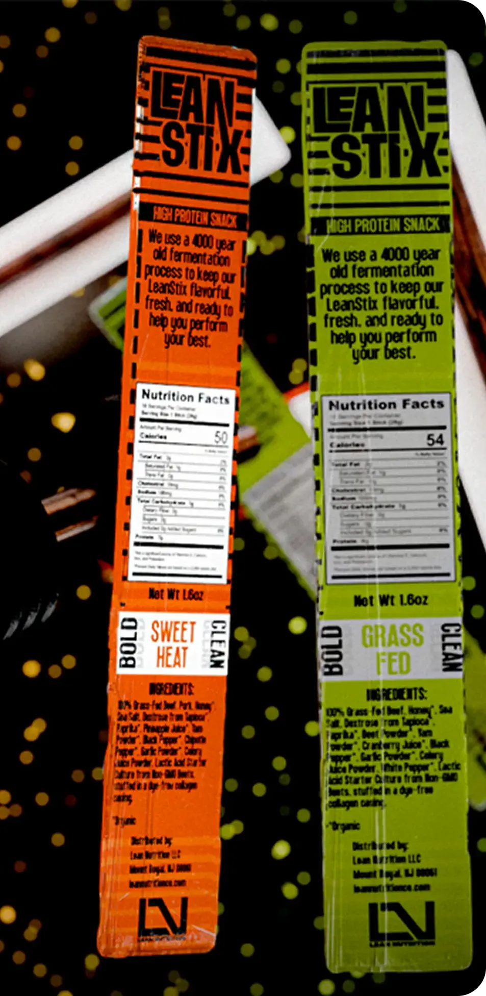 Workout snacks and nutrition labels with a dumbbell on a dynamic, colorful background. Workout snacks and nutrition labels with a dumbbell on a dynamic, colorful background.