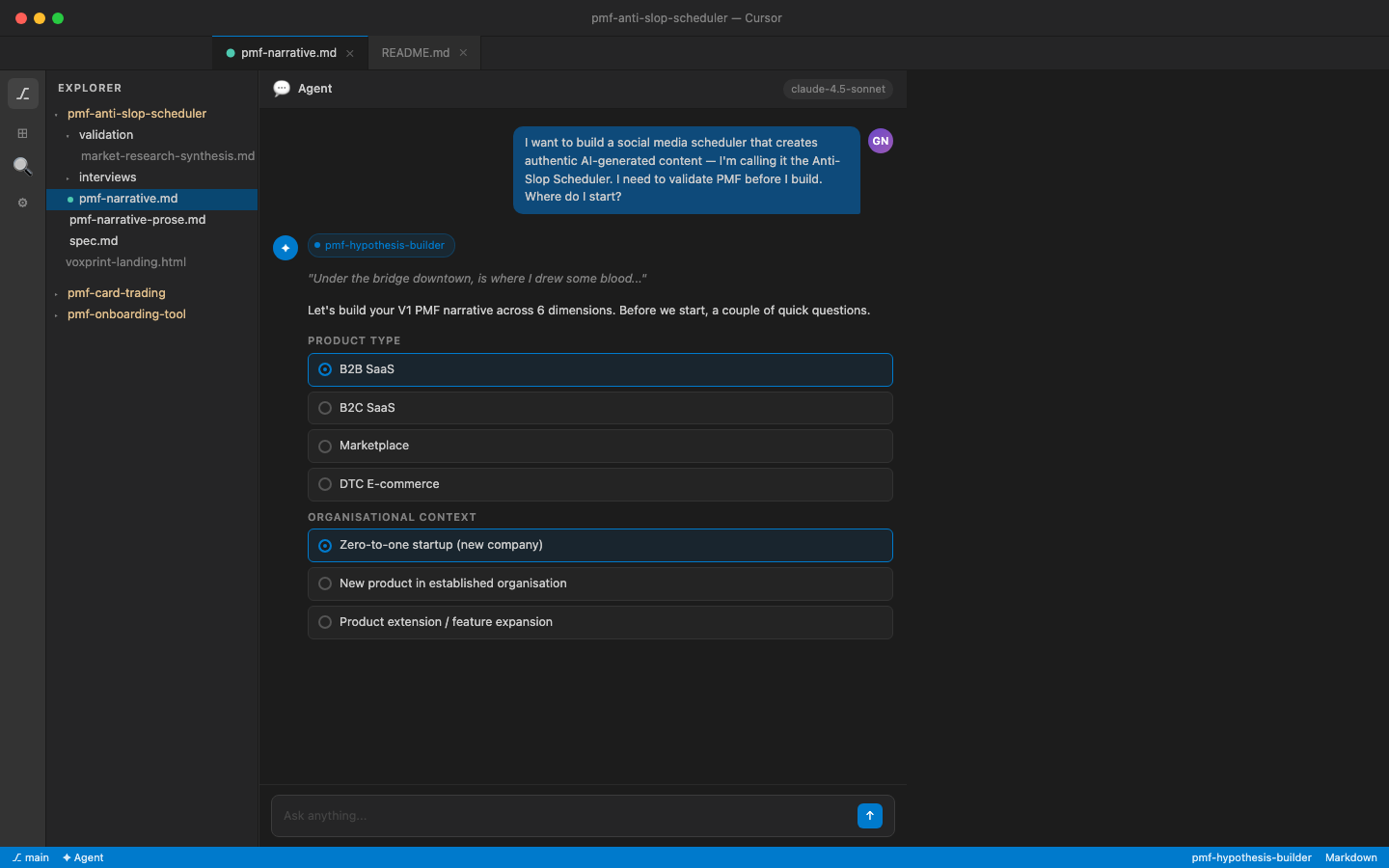 Skill trigger: product type and org context Skill trigger: product type and org context