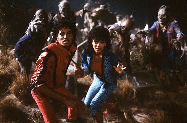 Michael Jackson en el icónico video de Thriller, que cambió para siempre la industria de los videos musicales. Michael Jackson en el icónico video de Thriller, que cambió para siempre la industria de los videos musicales.
