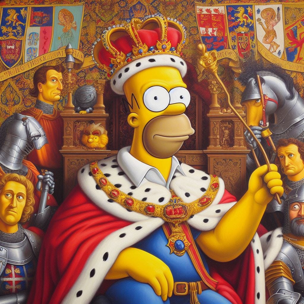 homer simpson as king of england
