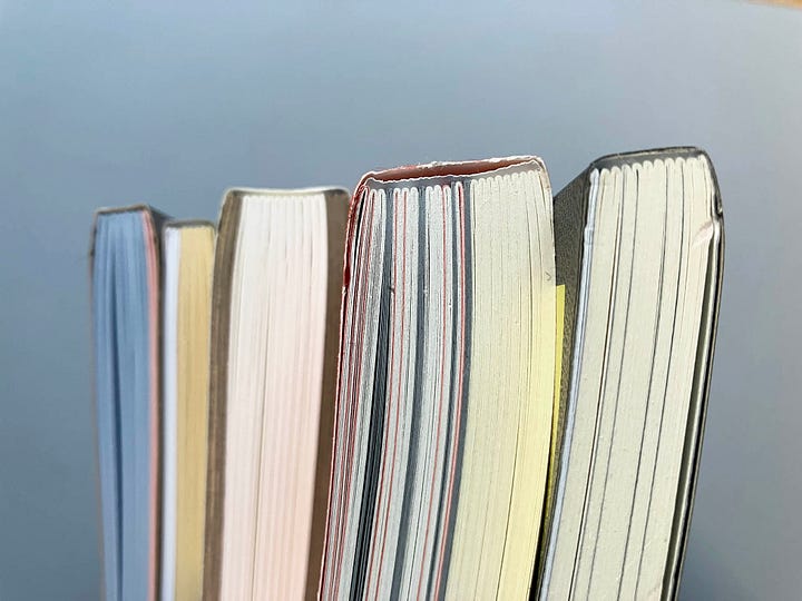 The Rab-Rab books seen from above, in two pictures