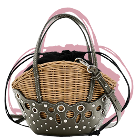 Image of Zara's Straw Bag with Trim.
