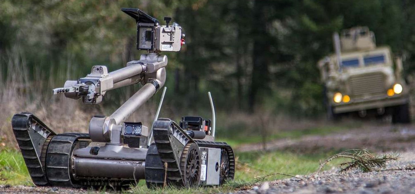 An explosive ordnance disposal robot driven by Soldiers of 3rd Ordnance Battalion EOD, 71st Ordnance Group EOD, Joint Base Lewis-McChord, Wash.